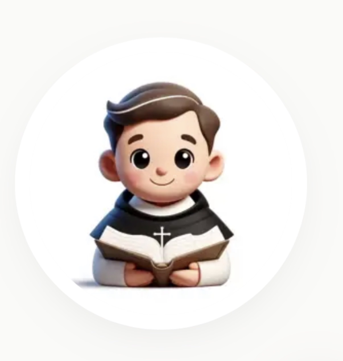 Abouna Aquinas, a friendly Catholic priest reading the Bible